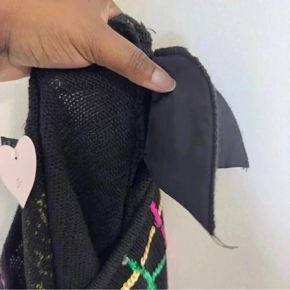 Vintage 80s 90s Regency Windowpane Sequin Sweater Sz L Long Sleeve Multicolor - Picture 10 of 13